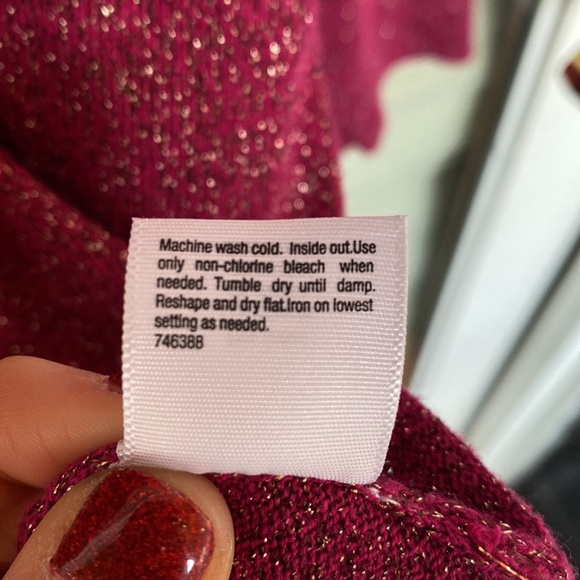 A New Approach a.n.a Size Petite Medium Pink Sparkly Sweater - Picture 5 of 17